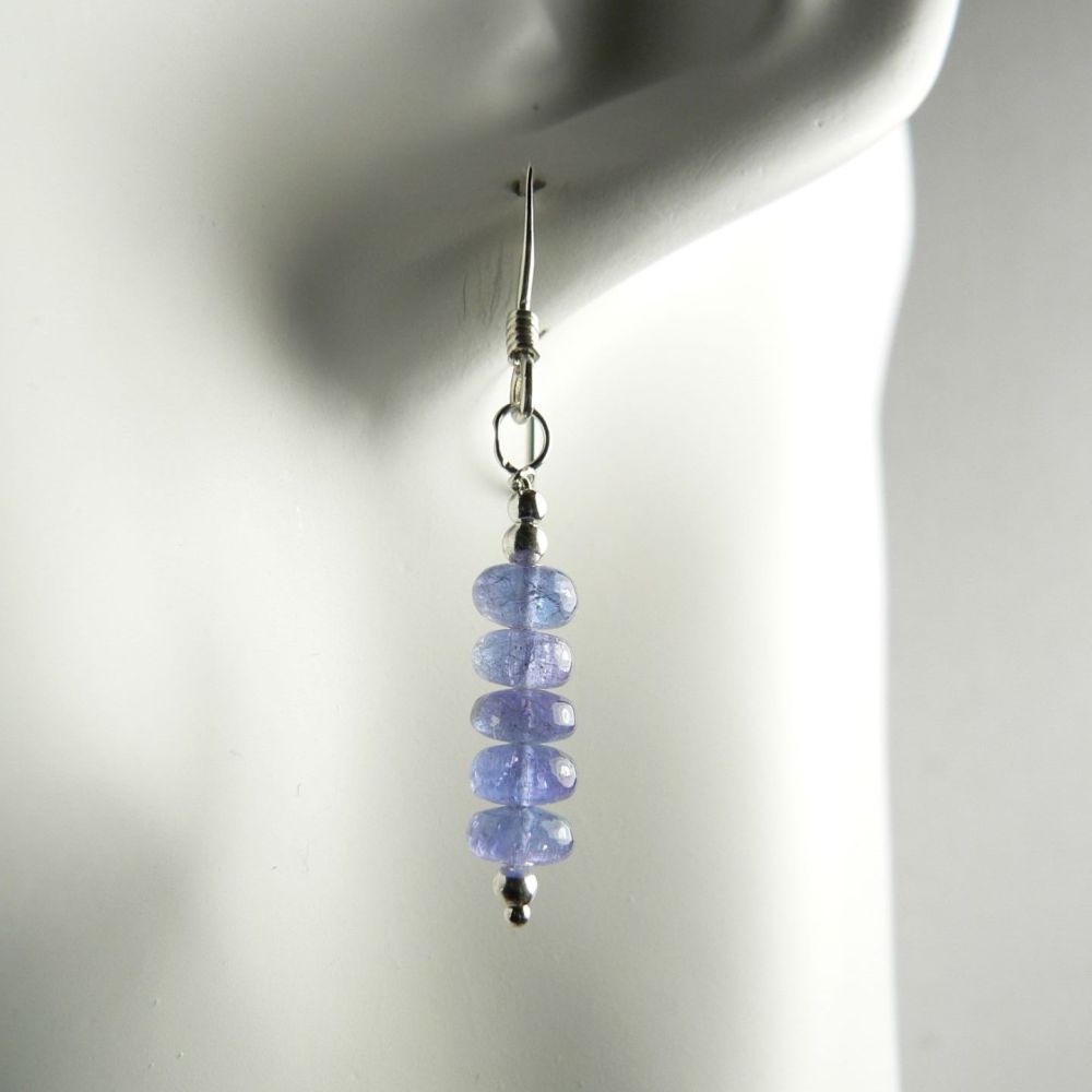 6 stone options - sterling silver rondelle semi-precious stone earrings, in a gift box