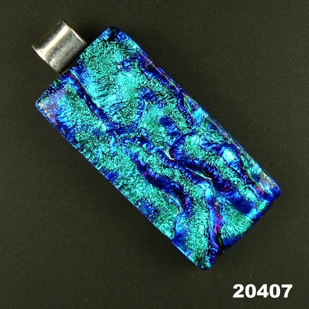 sterling silver genuine dichroic glass pendant