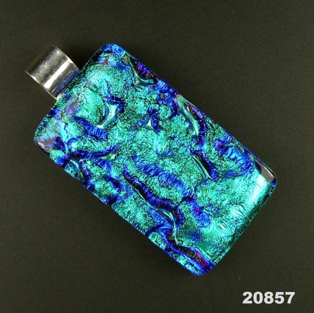 sterling silver genuine dichroic glass pendant