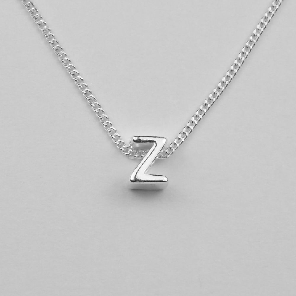 Sterling silver "Z" pendants necklaces Glasstreats09