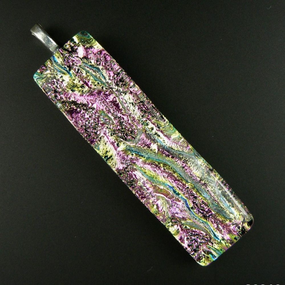 pink genuine dichroic glass pendant