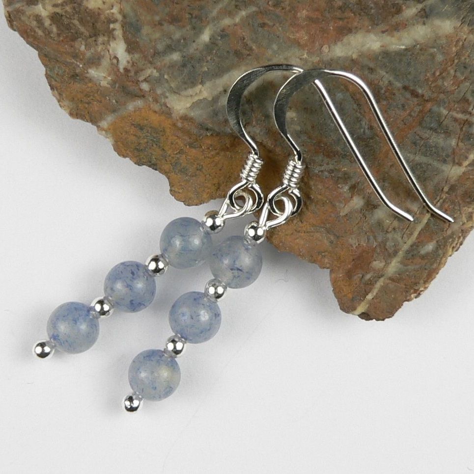 Blue Aventurine semi precious stone earrings Glasstreats09