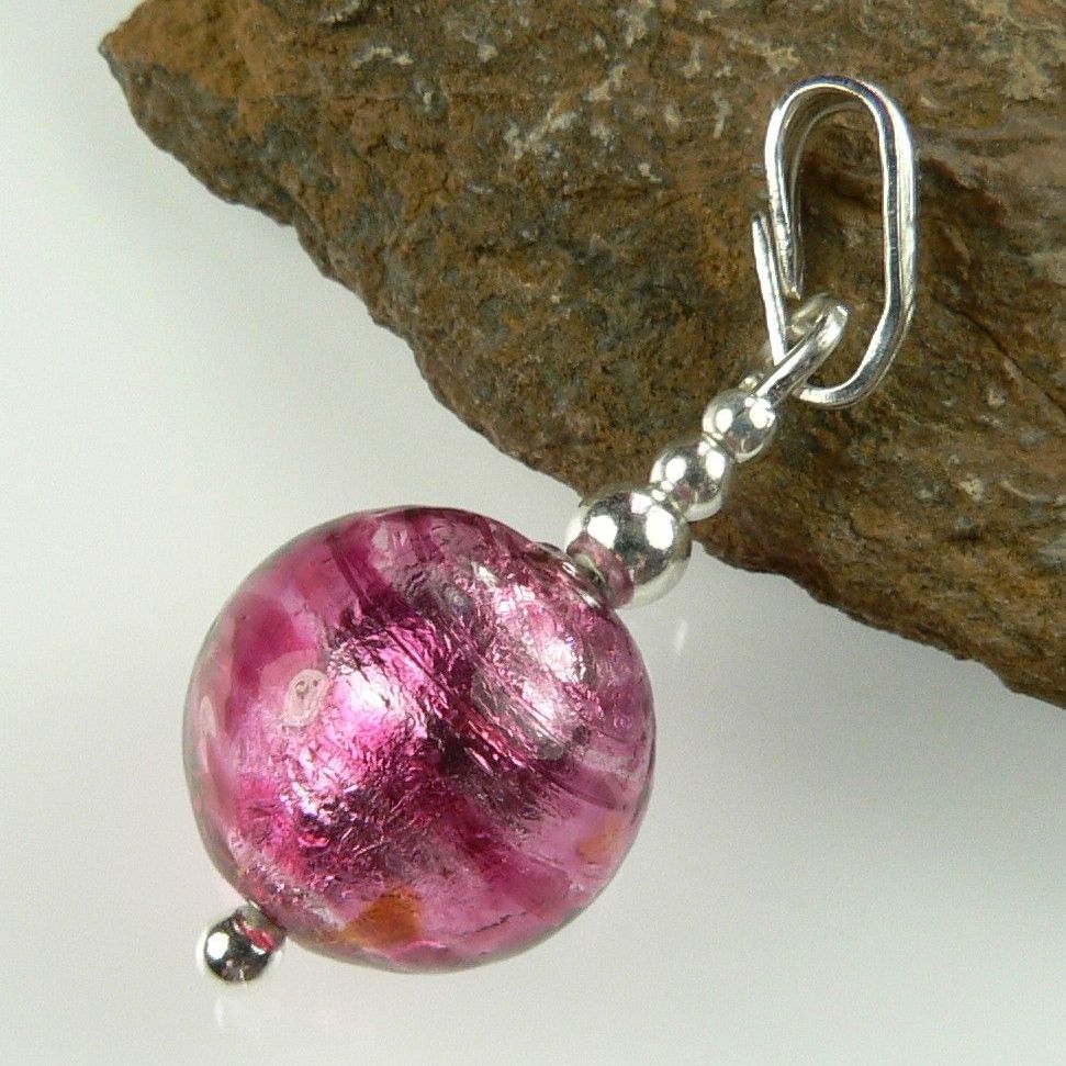 ruby & gold Murano glass pendant necklace