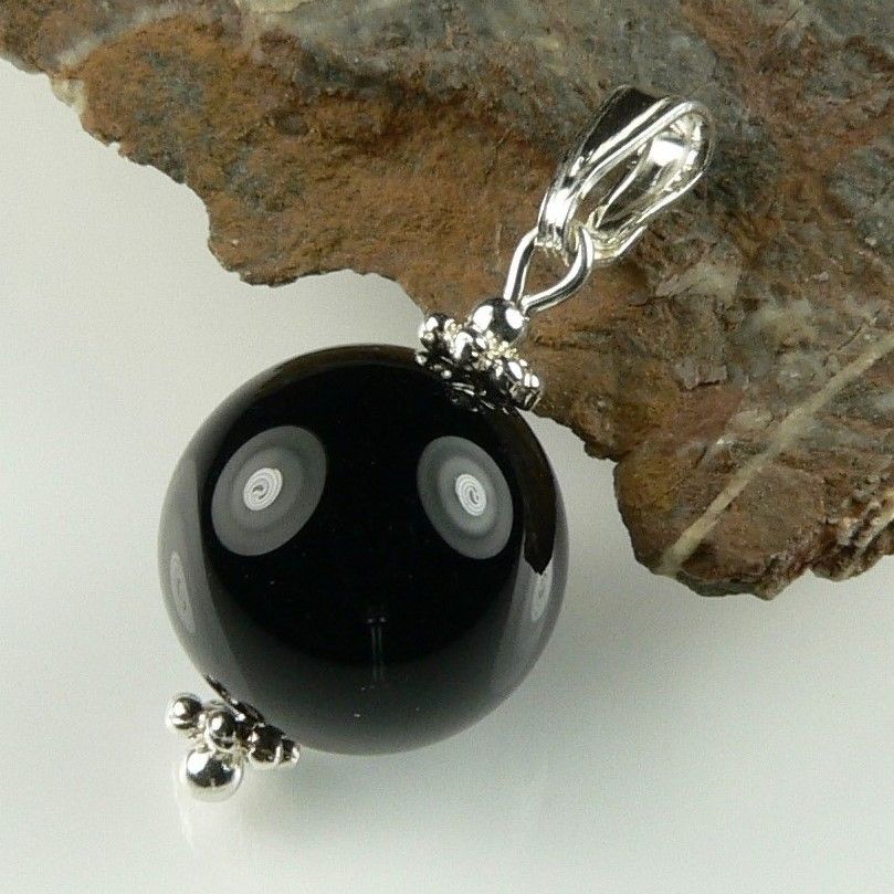 9 different stone options - Sterling silver 12mm (+/-) semi-precious stone pendant, with optional chain, in a gift box