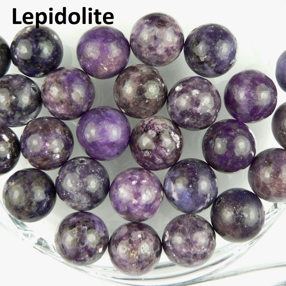 Sterling silver 12mm (+/-) Lepidolite semi-precious stone pendant, with optional chain, in a gift box