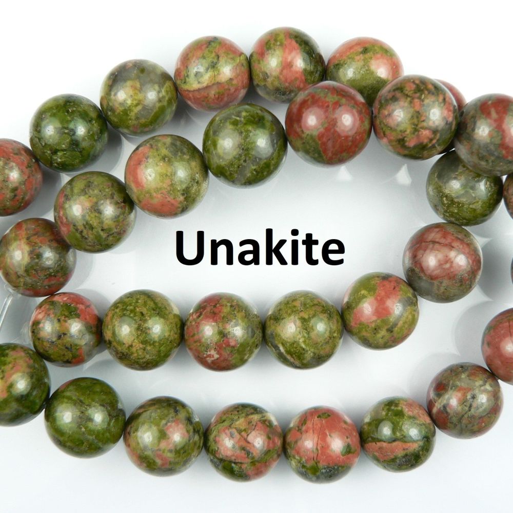 Sterling silver 12mm (+/-) Unakite semi-precious stone pendant, with optional chain, in a gift box