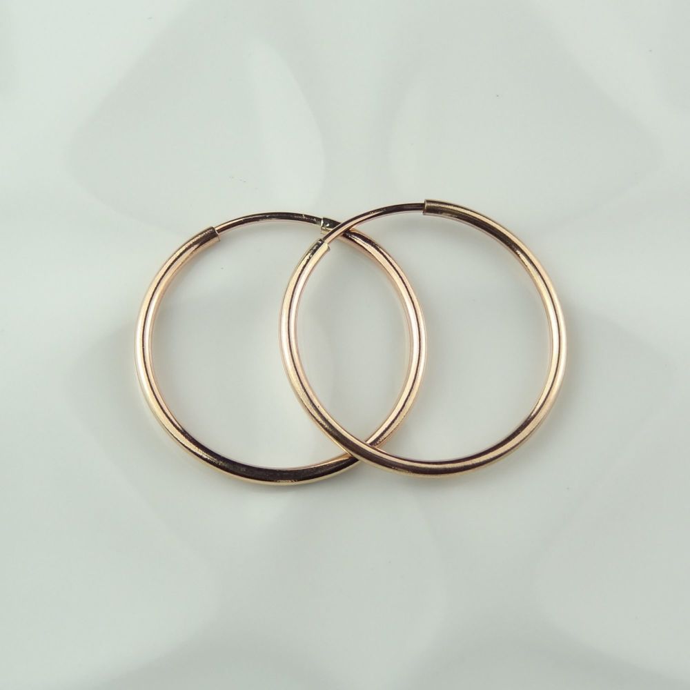 20mm 14k rose gold filled hoop earrings, in a gift box