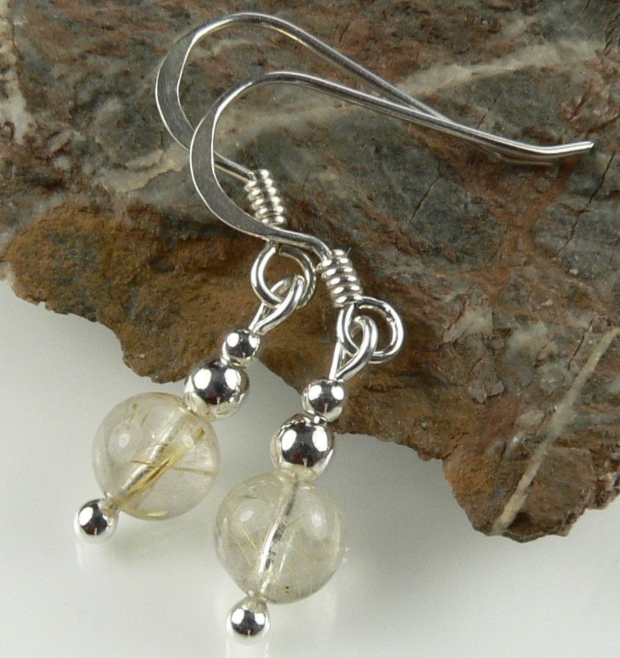 9 stone options - sterling silver 6mm (+/-) semi-precious stone drop earrings, in a gift box