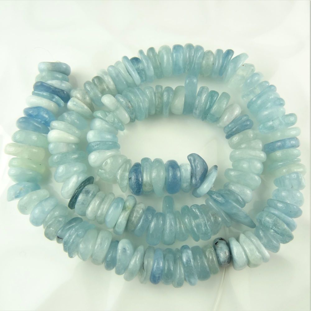 Aquamarine semi-precious stone & sterling silver drop earrings, in a gift box (twists)