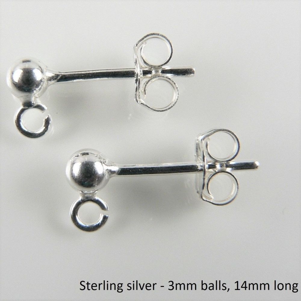 Sterling silver & 6mm (+/-) green Tourmaline A-Grade semi-precious stone drop earrings, in a gift box (8851)