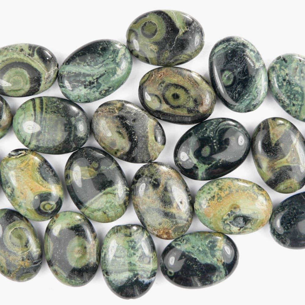 Sterling silver 13x18mm (+/-) oval Kambaba Jasper semi-precious stone pendant, with optional chain or leather cord, in a gift box