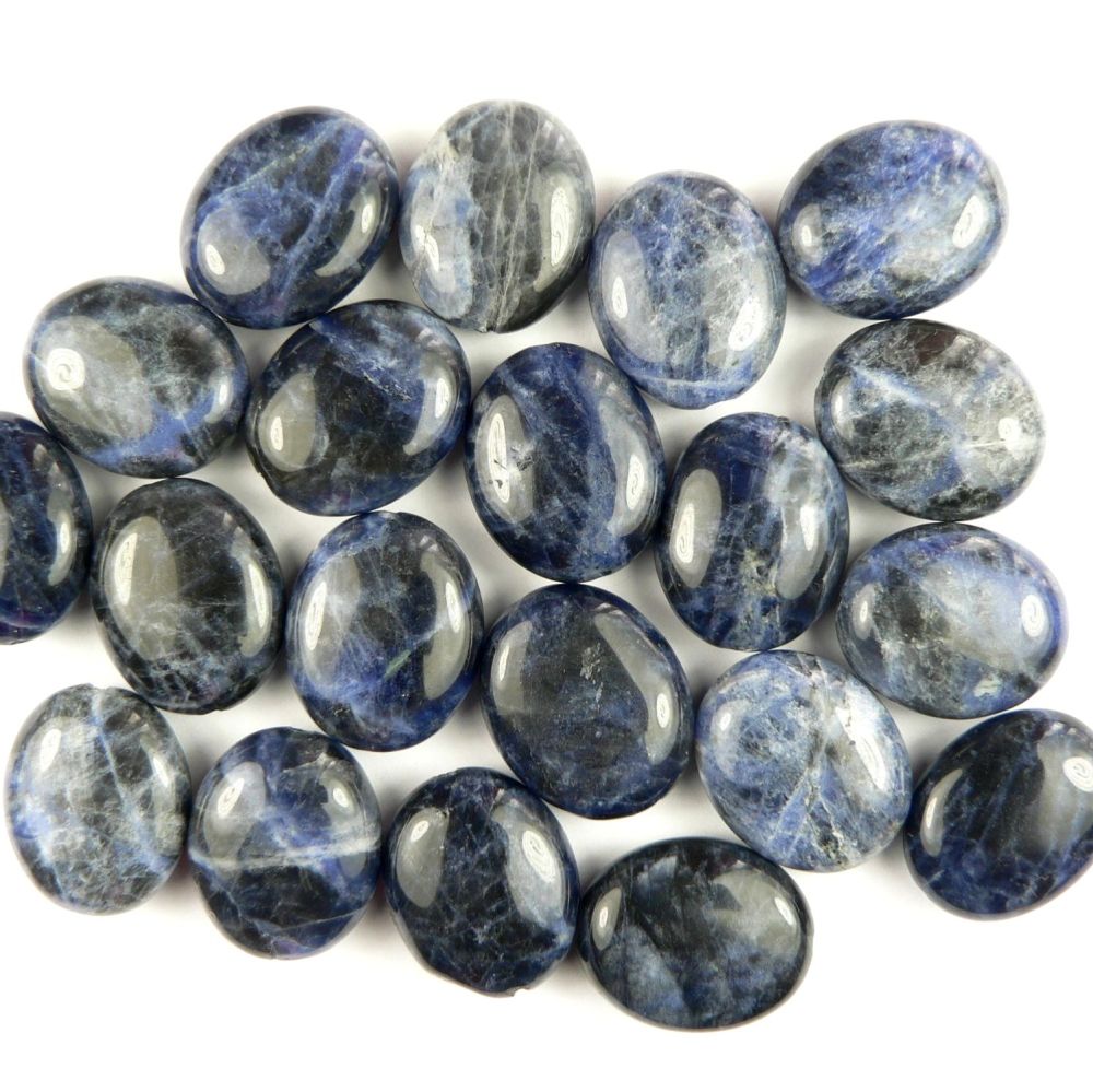 Sterling silver 15x18mm (+/-) oval Sodalite semi-precious stone pendant, with optional chain or leather cord, in a gift box
