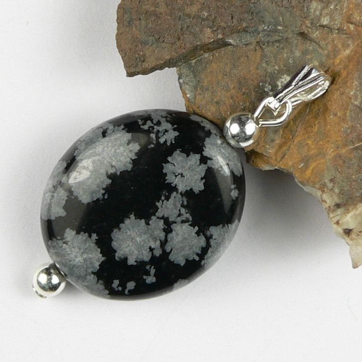 Obsidian discount stone pendant