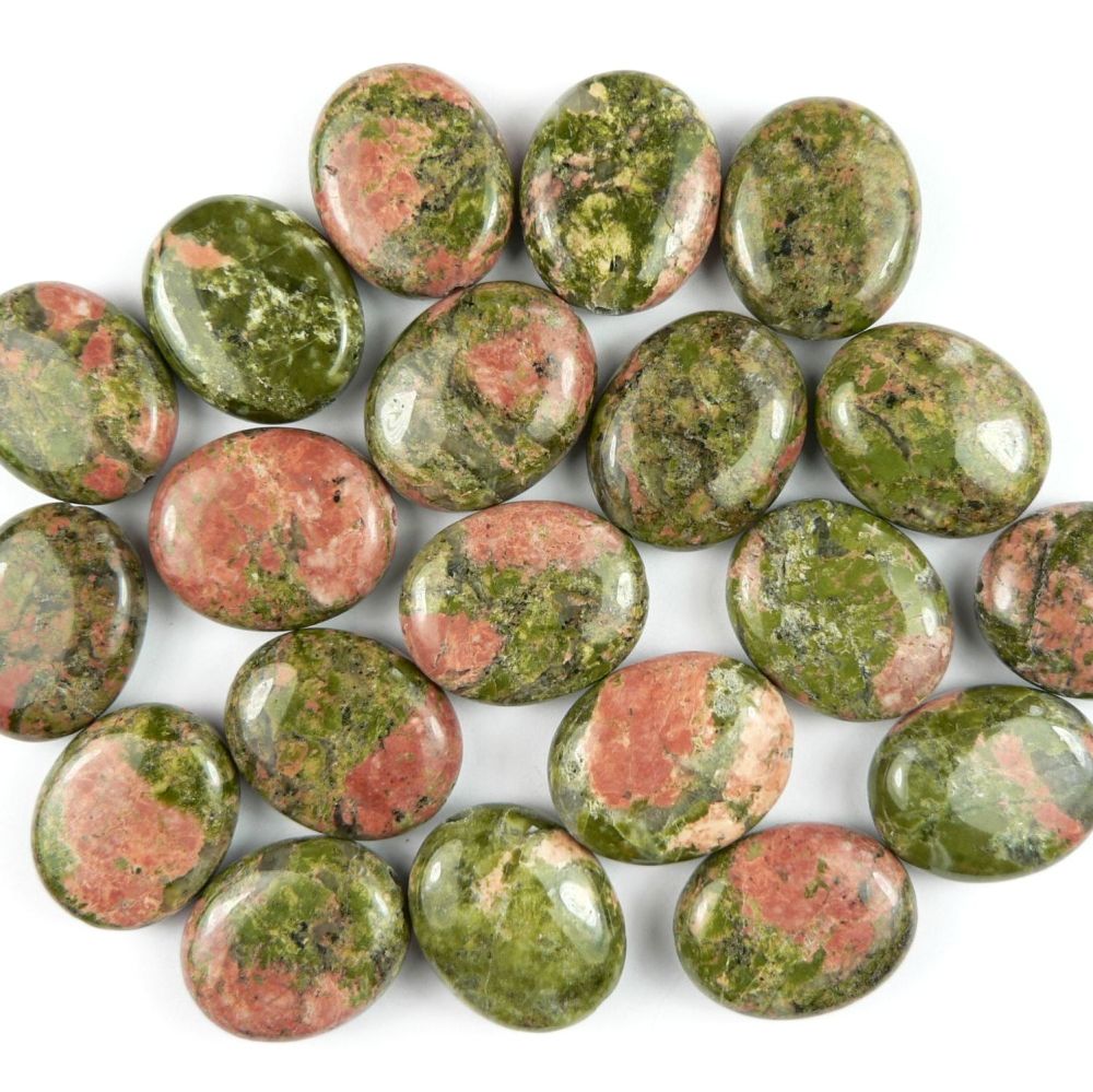 Sterling silver 15x18mm (+/-) oval Unakite semi-precious stone pendant, with optional chain or leather cord, in a gift box