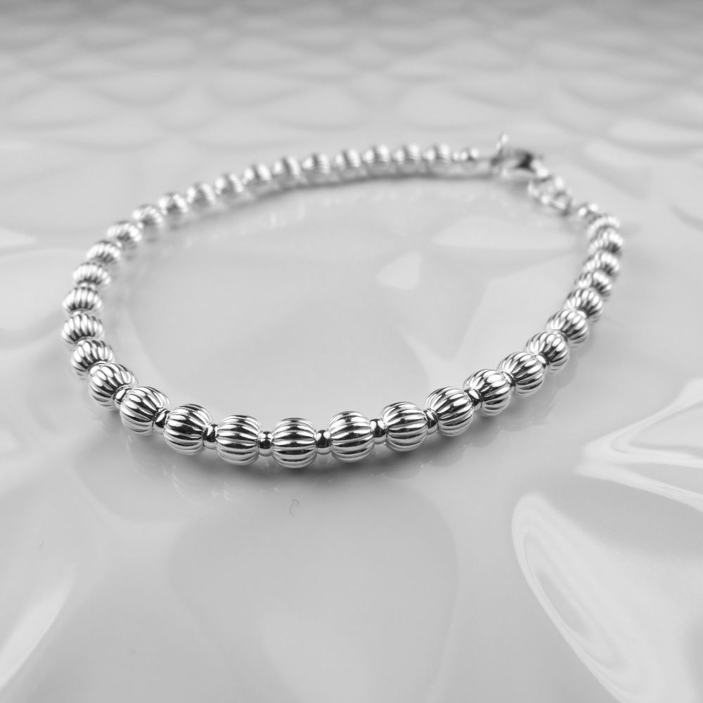 Sterling silver beaded bracelet Glasstreats09