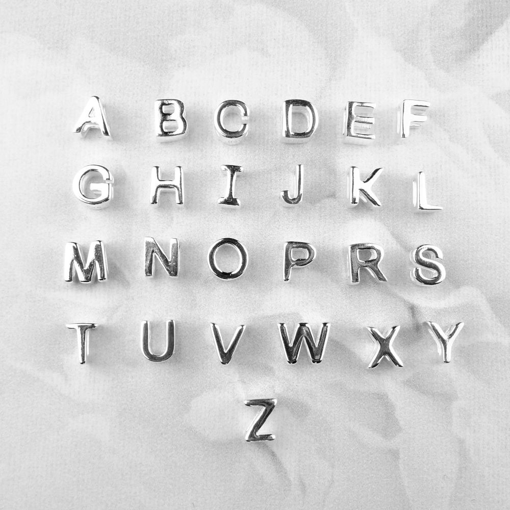 All letters available ~ sterling silver small/dainty 5mm slider/floating initial letters & 5mm heart with Cubic Zirconia necklace in a gift box