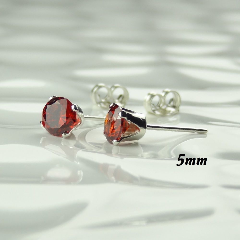 Sterling silver or 14k gold filled faceted Cubic Zirconia studs January