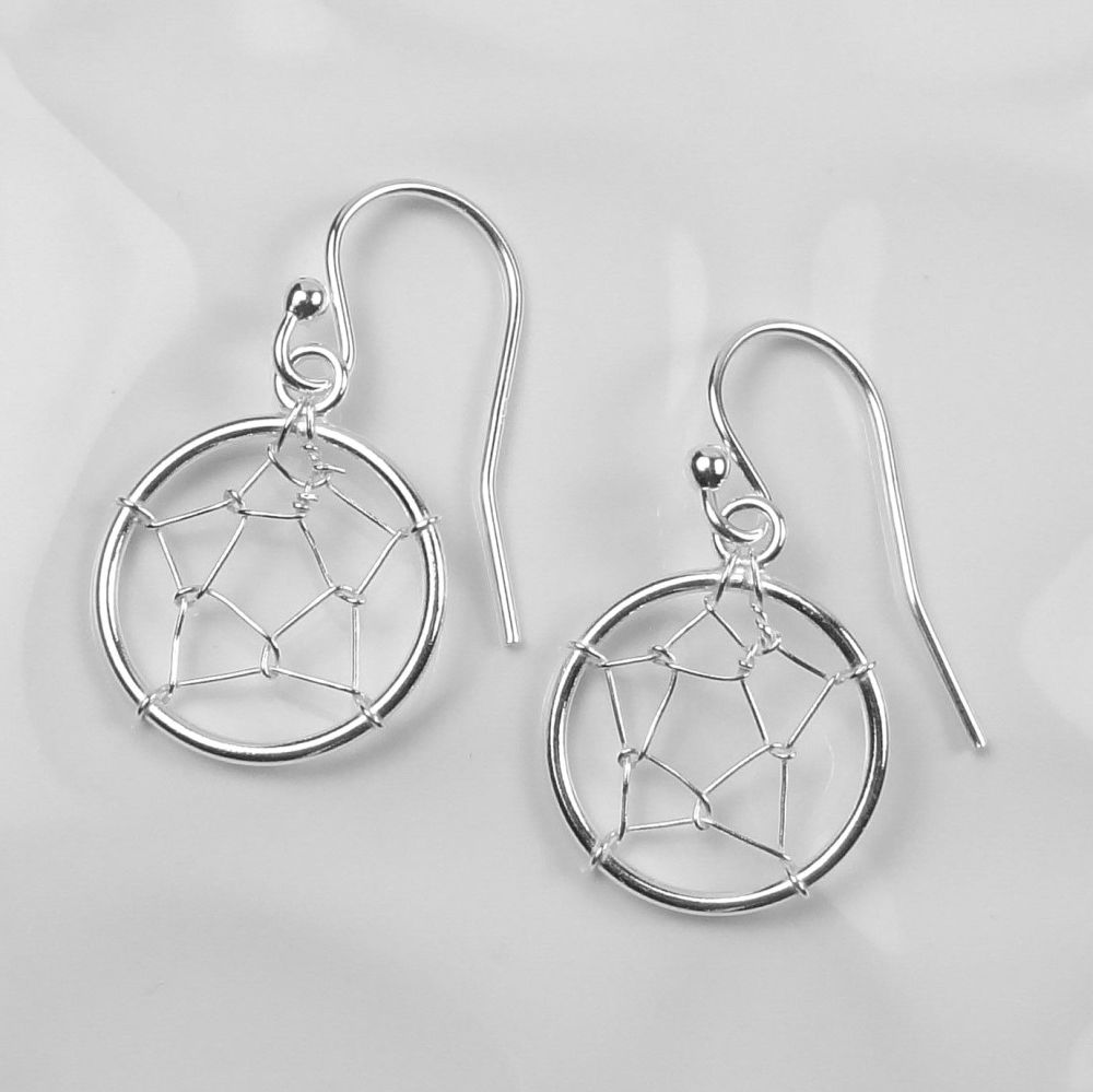 Sterling silver dreamcatchers on french ear wires, gift box