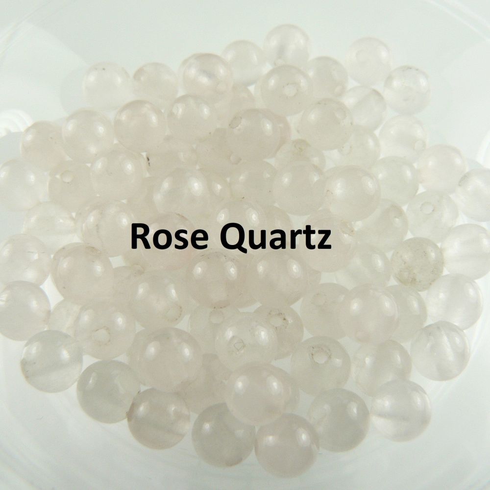 Sterling silver & 4mm (+/-) pale pink Rose Quartz semi-precious stone beaded bracelet with lobster clasp, in a gift box