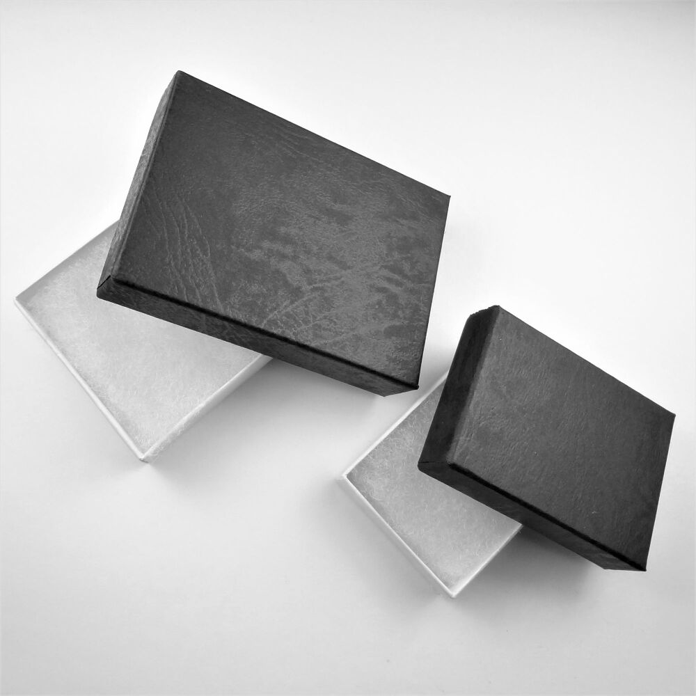 Sterling silver 12mm (+/-) silver-foil glass slab/tile/square earrings in a gift box (teal blue)