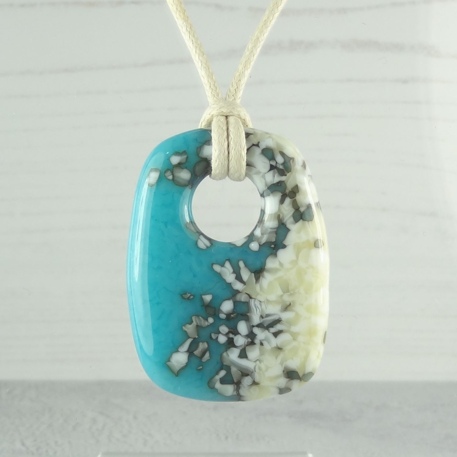 Handmade sterling silver multi-coloured Czech glass earrings on french wires