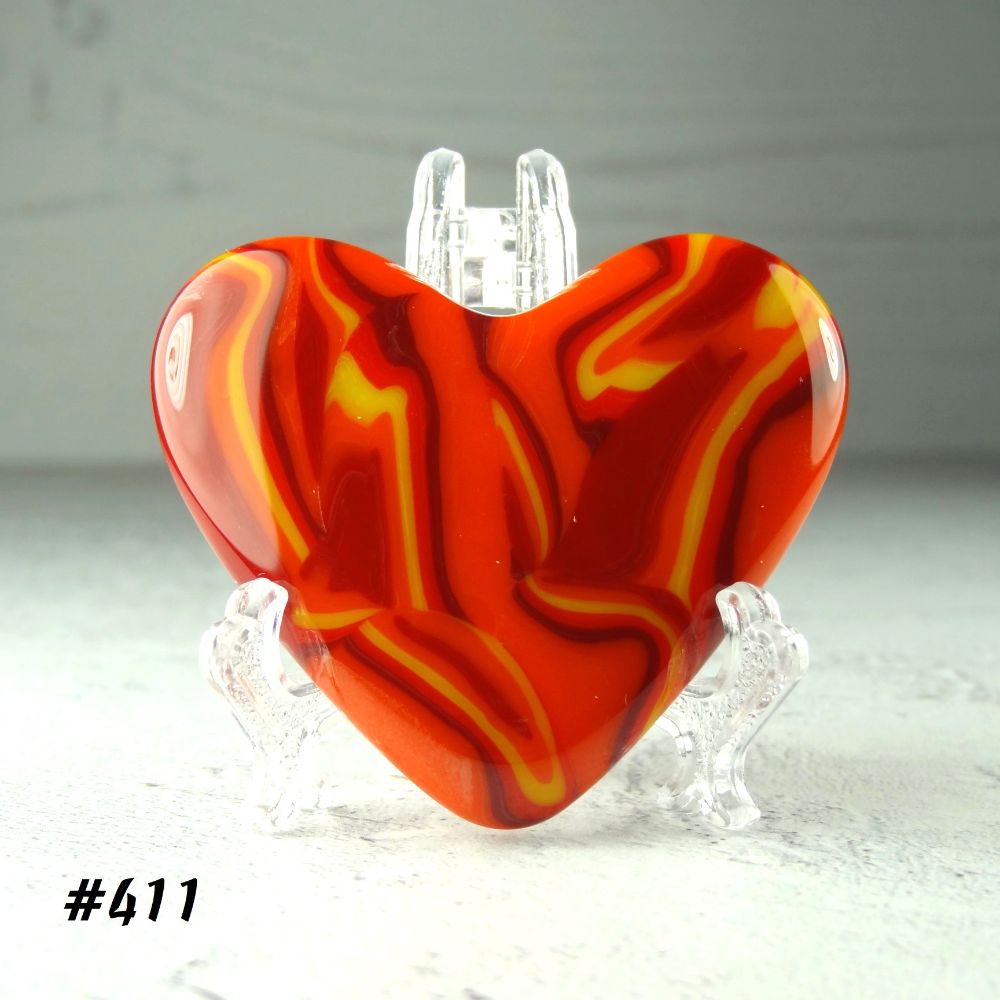 FUSED GLASS HEARTS WITH A STAND