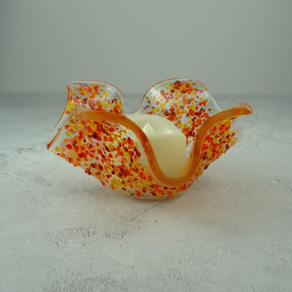FUSED GLASS TEALIGHT CANDLE HOLDERS