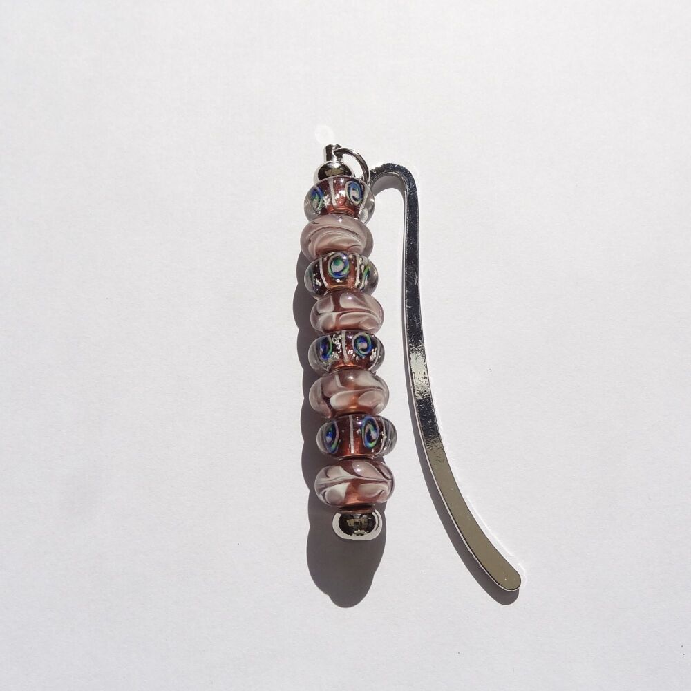 Brown-ish glass beaded bookmark in an organza gift bag  (#5)