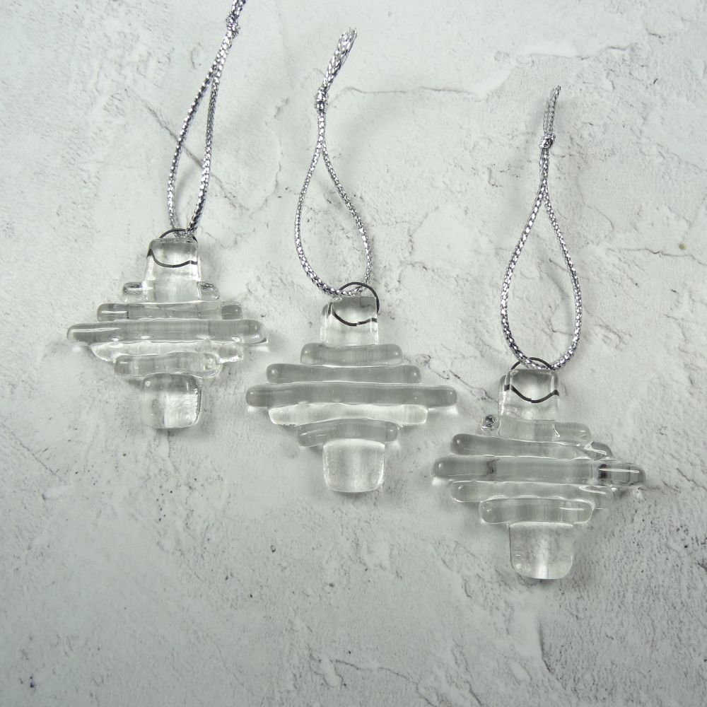 FUSED GLASS CHRISTMAS TREE DECORATIONS