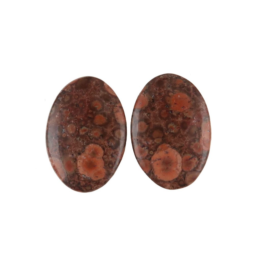 Poppy jasper cabochons - pair
