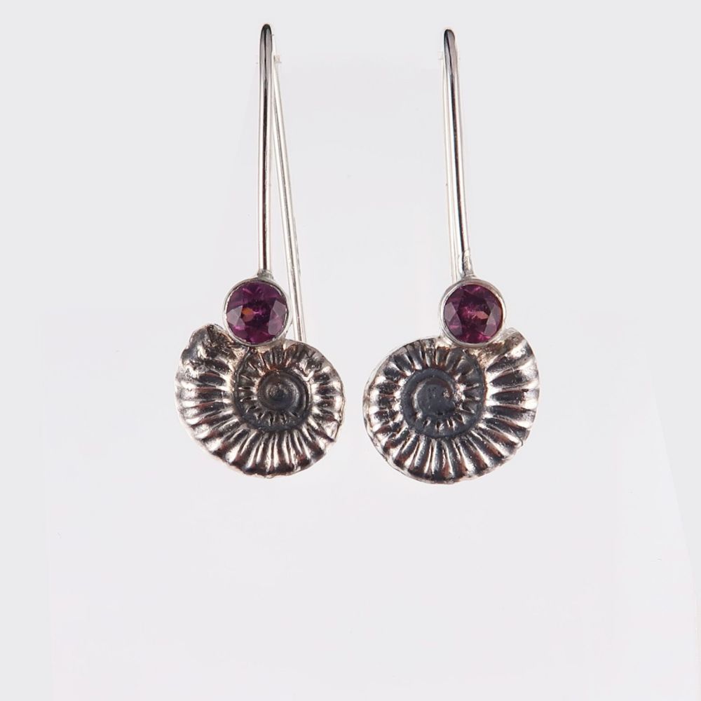 Ammonite drop earrings