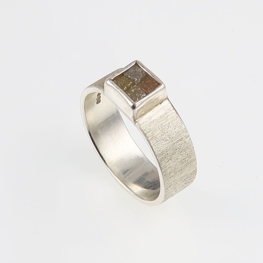 rough diamond jewellery; silver jewellery; diamond ring