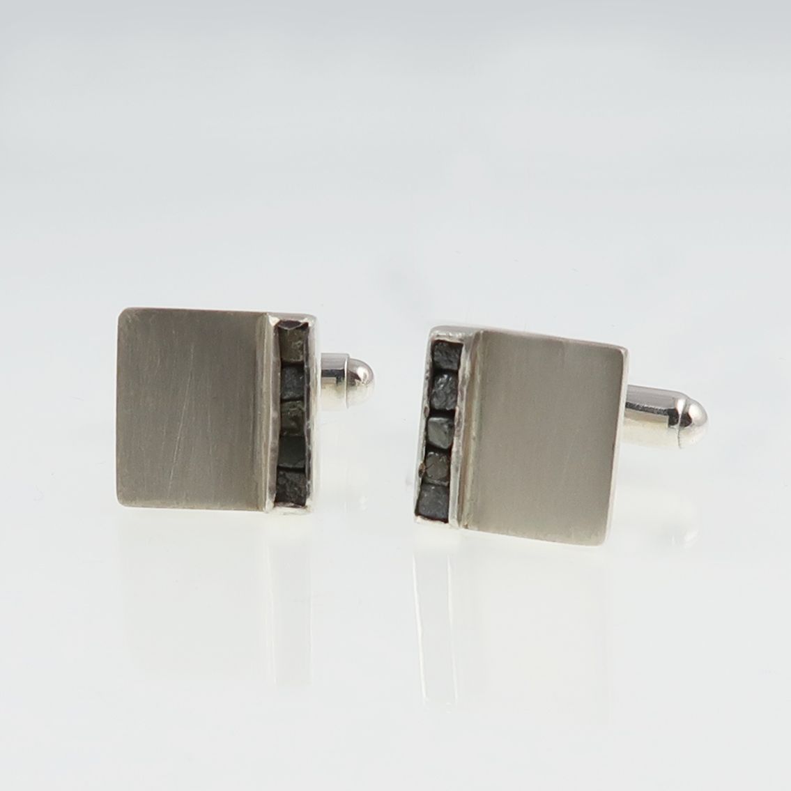 rough diamond jewellery; silver jewellery; diamond cufflinks