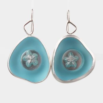 Rockpool earrings with turquoise glass