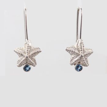Rockpool starfish earrings with aquamarine