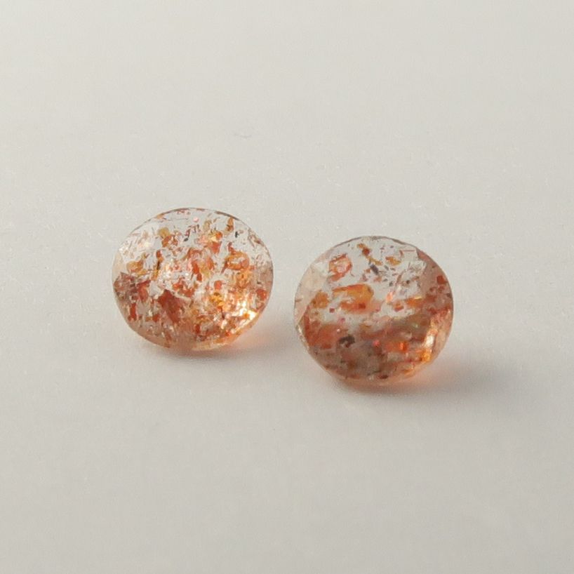 Confetti Sunstone – faceted pair