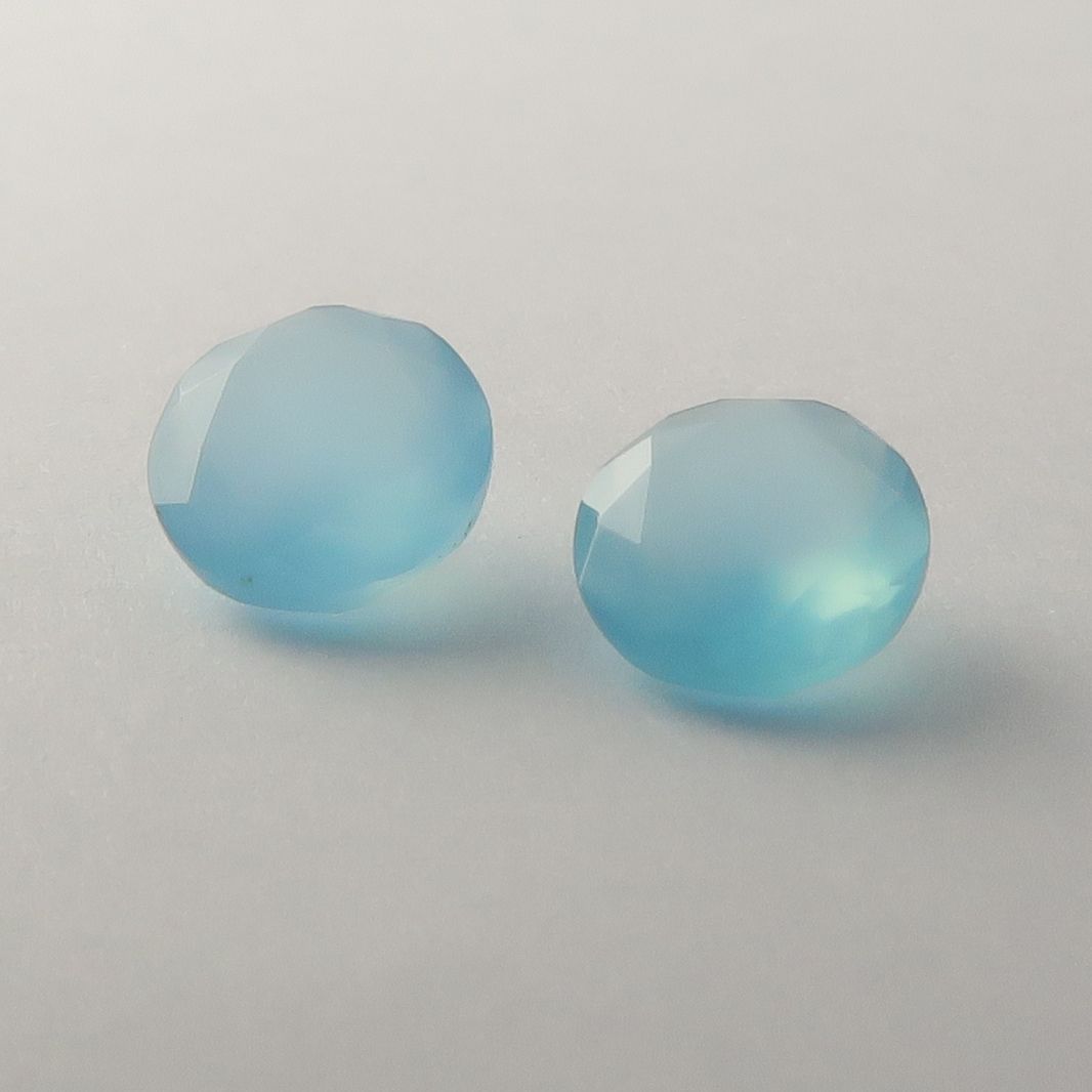 Chalcedony faceted (dyed) - pair