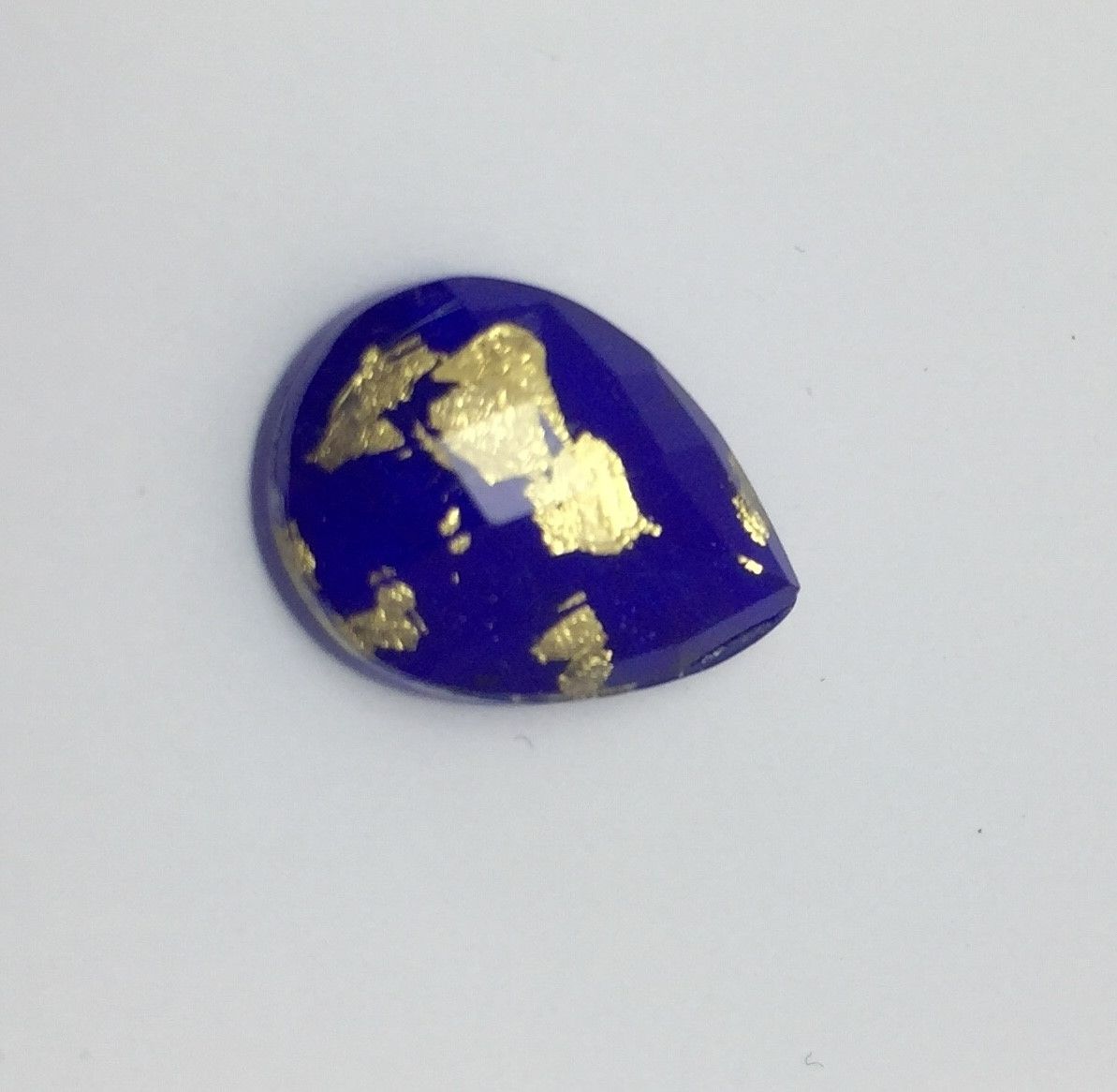 Fake lapis lazuli/rutilated quartz doublet