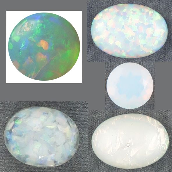 Natural and imitation opals