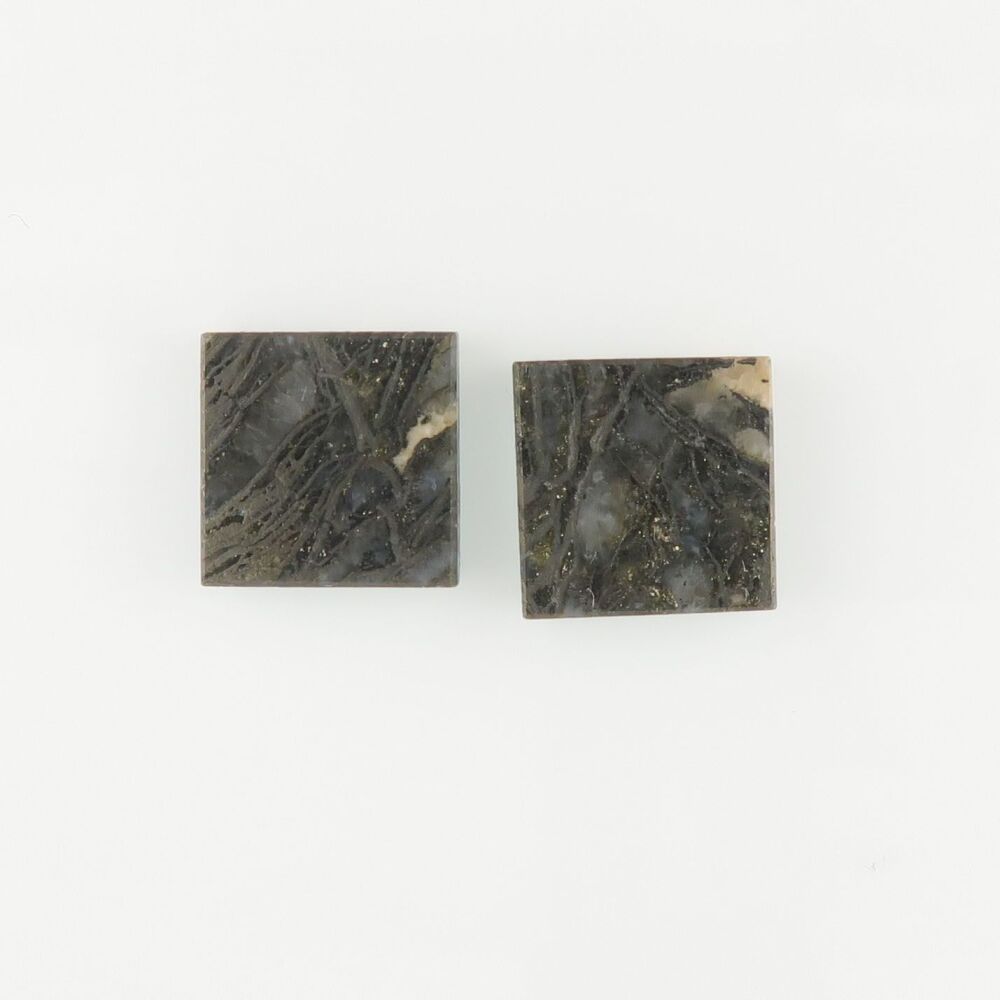 Feather pyrite in slate pair