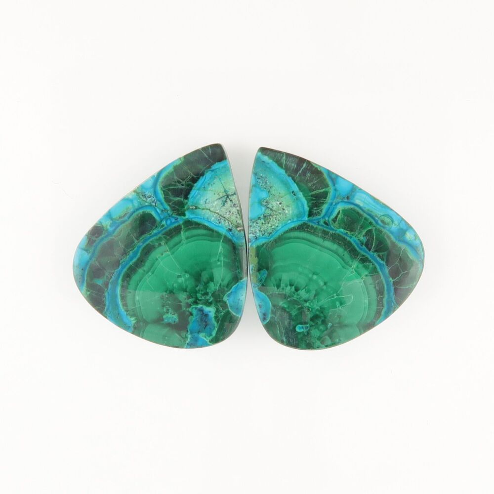 Malachite & chrysocolla pair