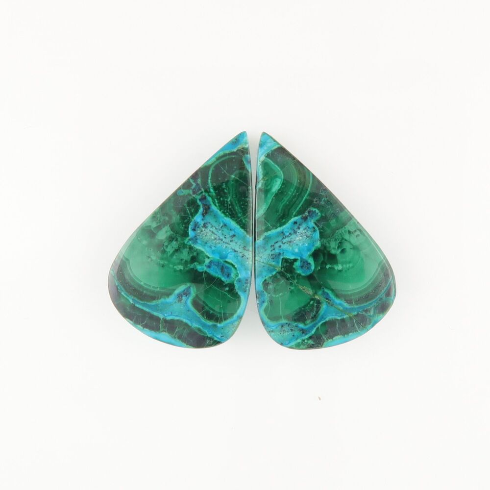 Malachite & chrysocolla pair