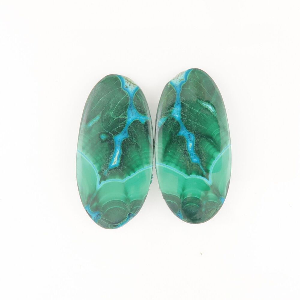 Malachite & chrysocolla pair