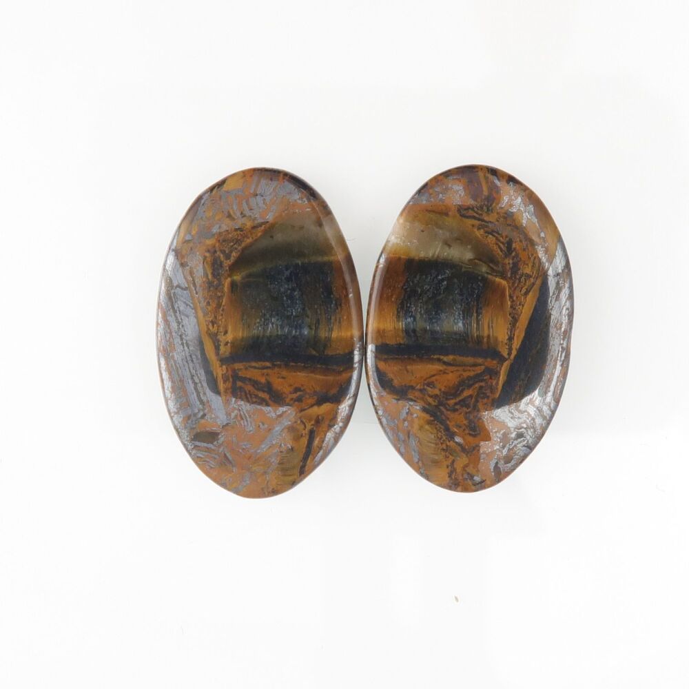 Tiger's-eye & hematite - pair