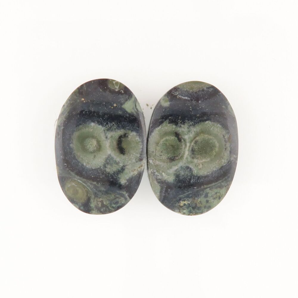 Galaxy green rhyolite pair - 2514