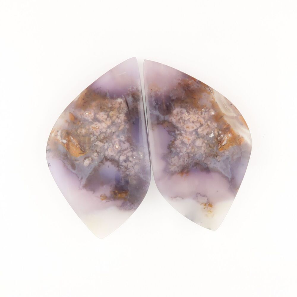 Purple dendritic agate pair