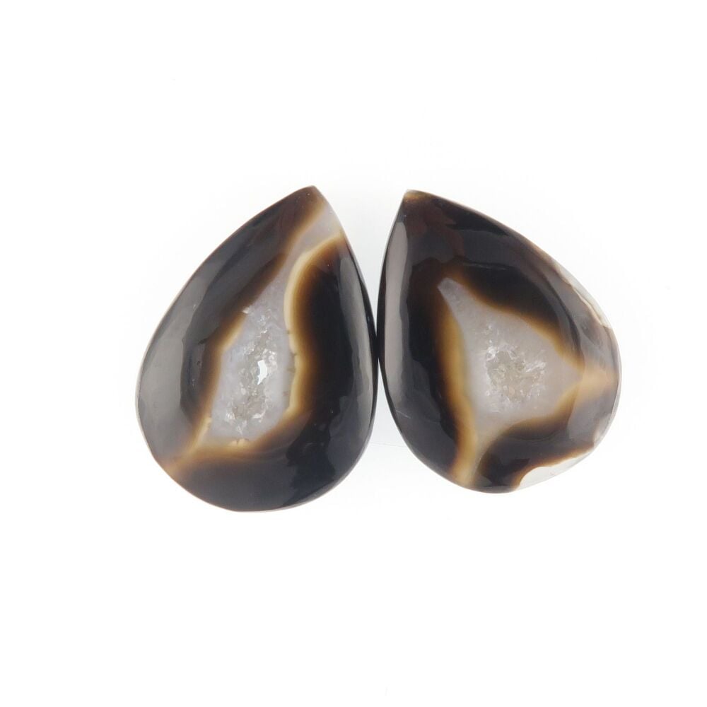 Agate pair with druzy