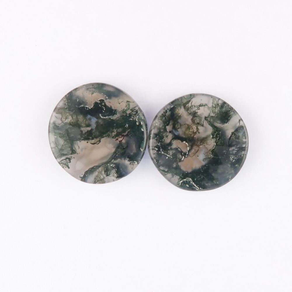 Moss agate pair