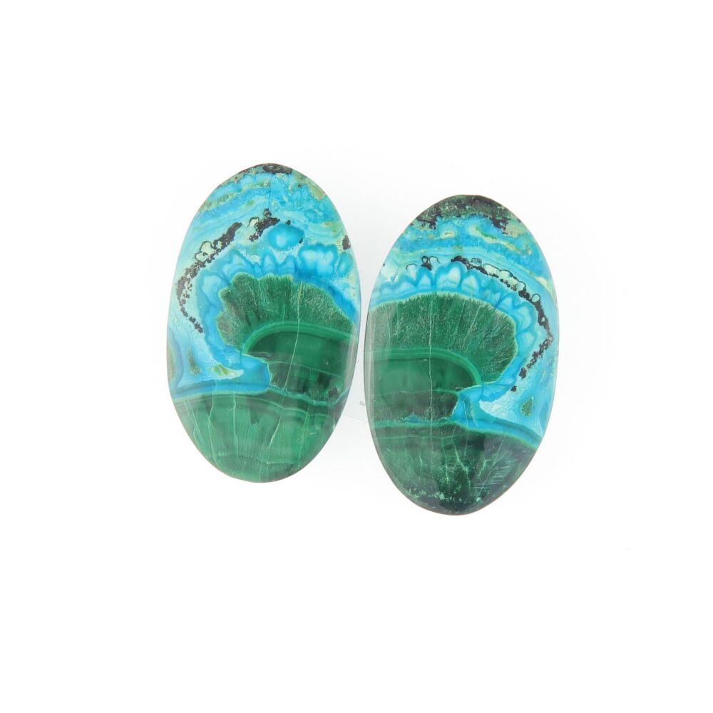 Malachite & chrysocolla pair