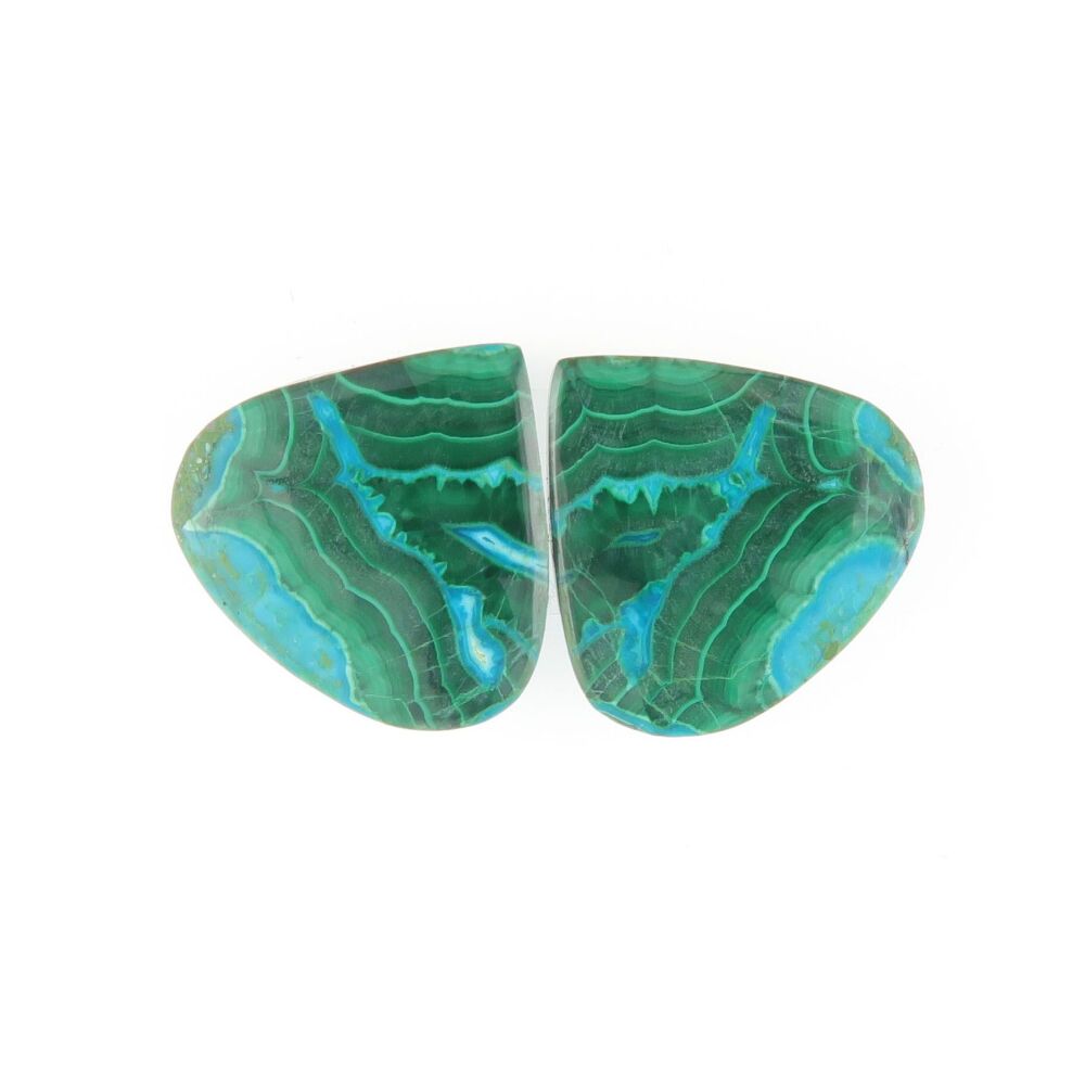 Malachite & chrysocolla pair